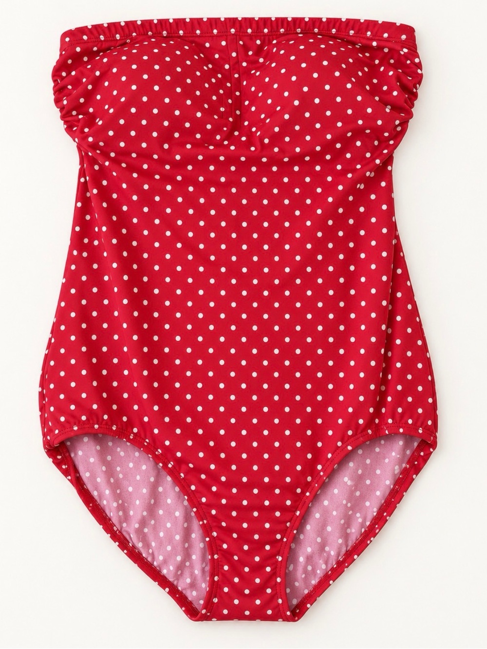Jantzen Red Polka Dot Strapless One-Piece Swimsuit